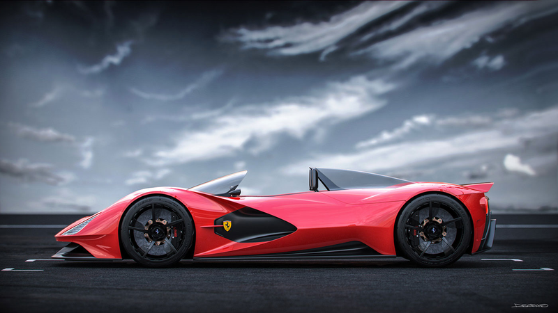 Illustration for article titled Ferrari Aliante Barchetta (personal project)